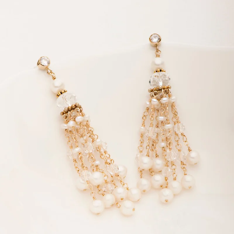 Small dot earrings-Sophia Tassel Earring