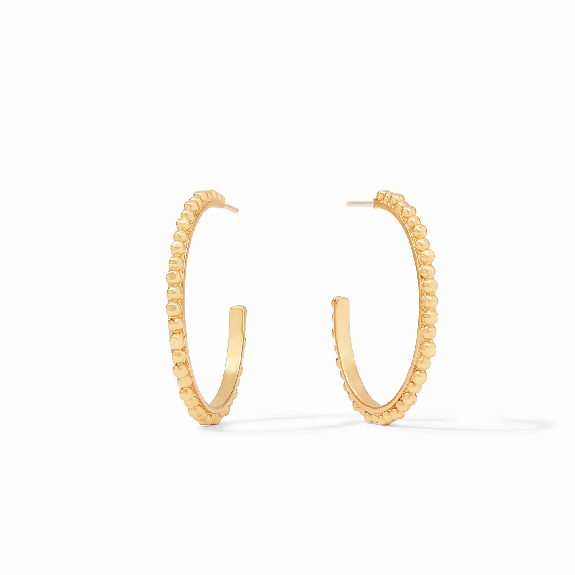 Woven fiber earrings-Julie Vos Colette Bead Hoop Earrings Medium