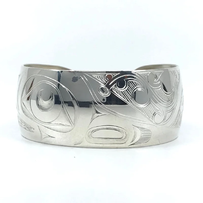 Light enamel bangles-Bracelet- J. Galanin, Silver, Various Designs, 1"