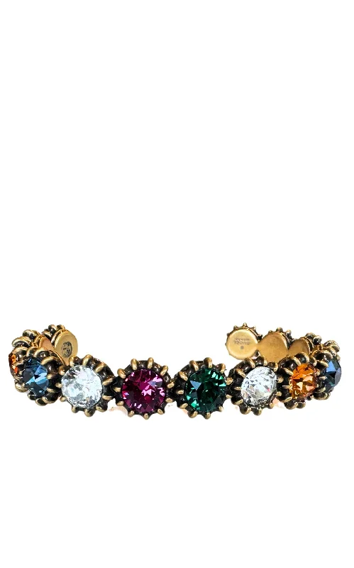 Bold geometric bangles-Multicolor Crystal Cuff