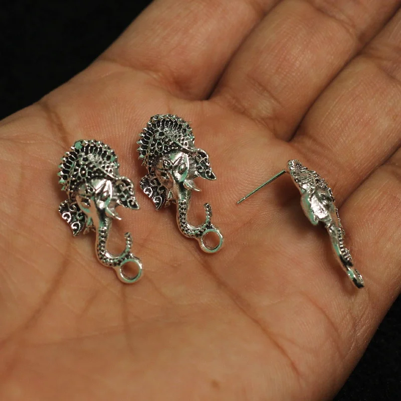 Ripple theme rings-30x14mm German Silver Ganesha Earring Components