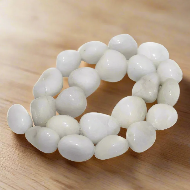 Petal carved rings-1 String, 17-22mm Tumble White King Onyx Stone Beads