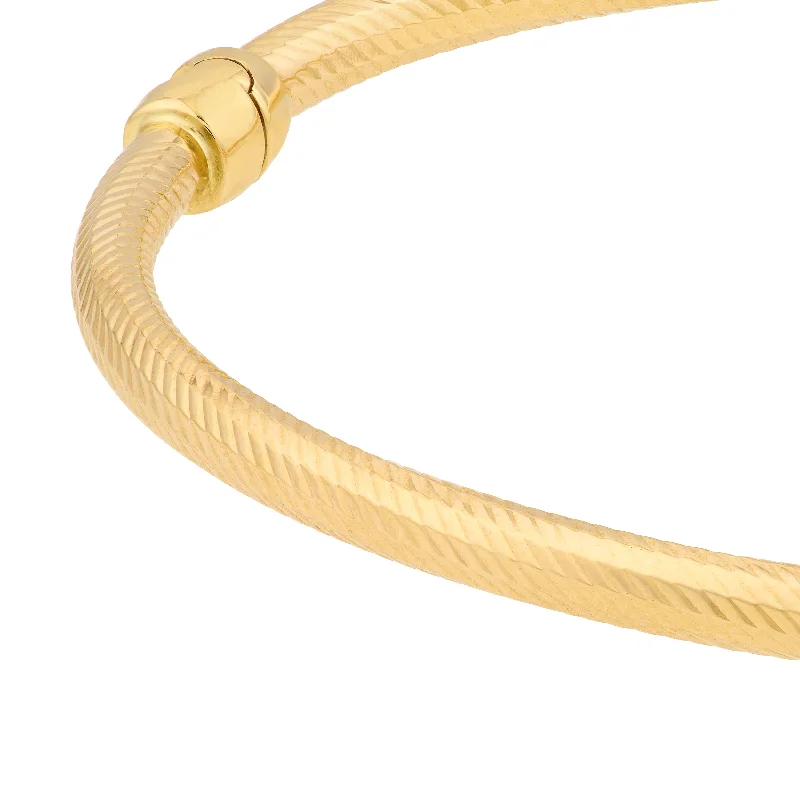 Bold geometric bangles-Gold Linear Pattern Bangle