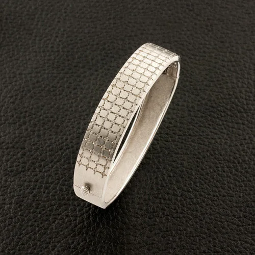 Bright cuff bangles-White Gold & Diamond Bangle Bracelet