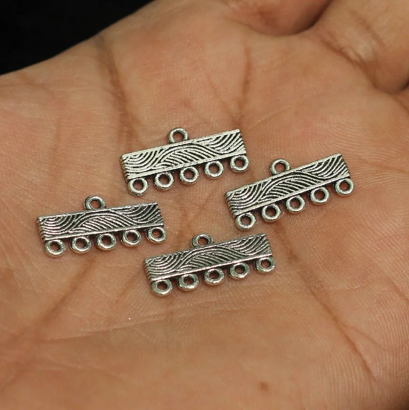 Solid band rings-10x20mm German Silver 5 Strings Connectors