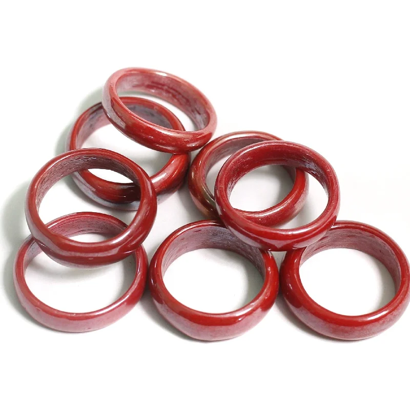 Ripple inlay rings-50 Pcs, Assorted Maroon Glass Finger Rings