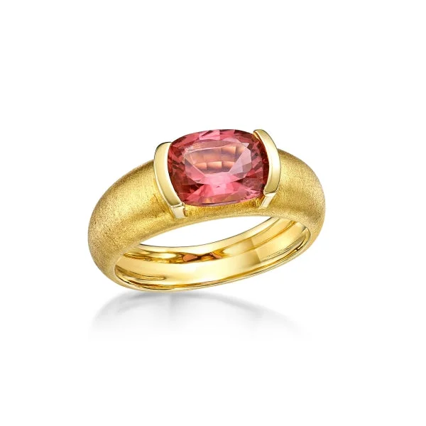 Poppy rings-Donna Lacis - Salmon Tourmaline Ring