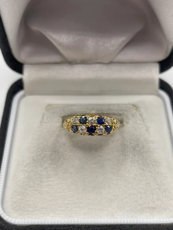 Bear design rings-Antique 18ct gold sapphire and diamond ring