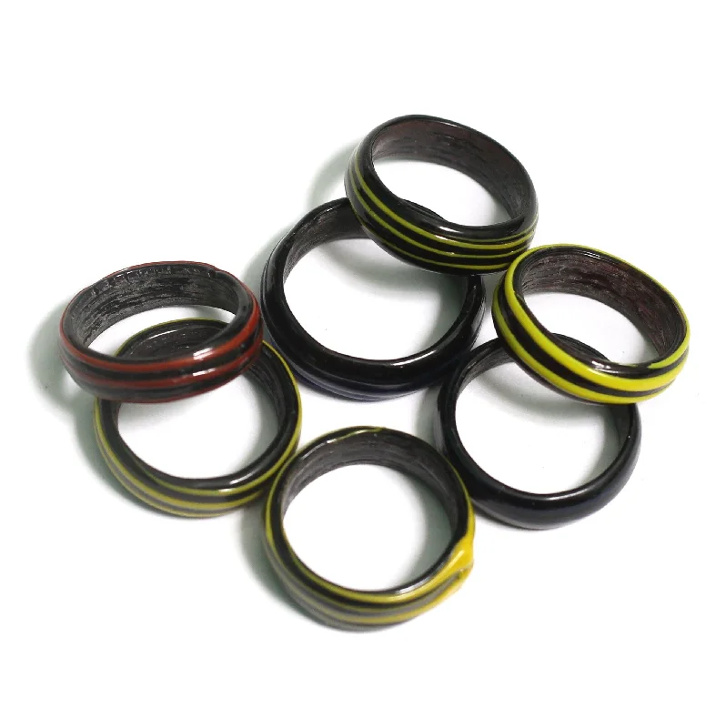 Twisted cord rings-50 Pcs, Assorted Multi Glass Finger Rings