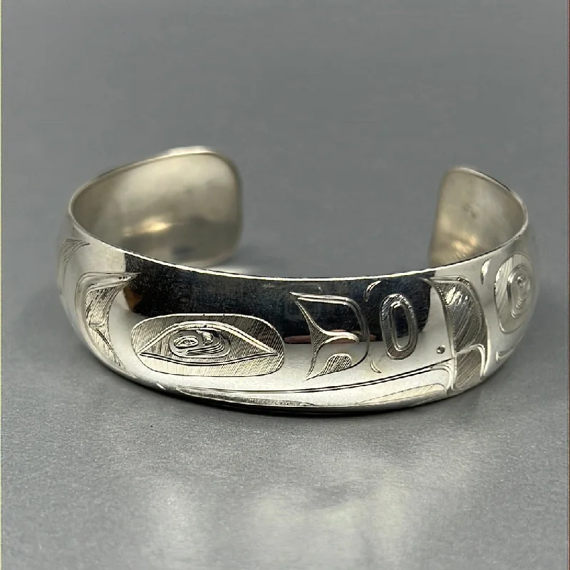 Mystic eye bangles-Bracelet- N. Galanin: Silver, Raven, 3/4"