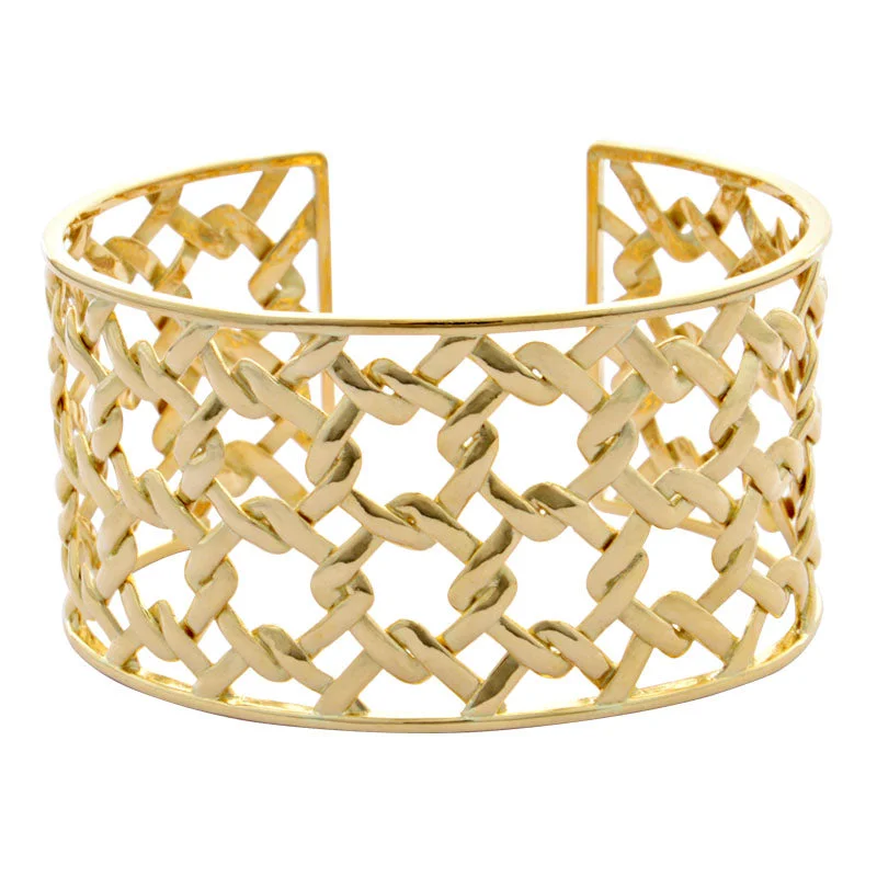 Petal carved bangles-Cuff Bangle-Plain Gold