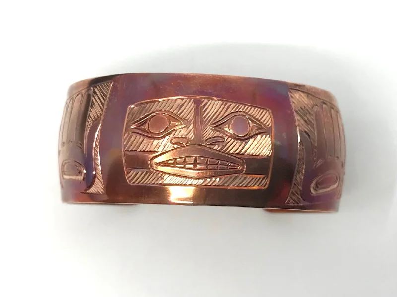 Stranded tribal bangles-Samuel Sheakley Bracelet Heat Treated Copper 1" Lovebird Spirit