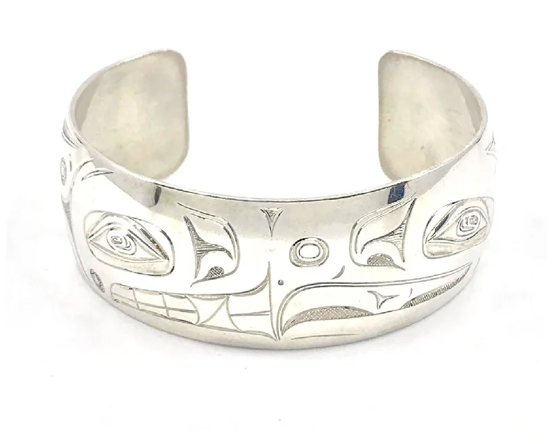 Warm clay bangles-Bracelet- N. Galanin, Silver, Eagle Bear, Face to Face, 1"