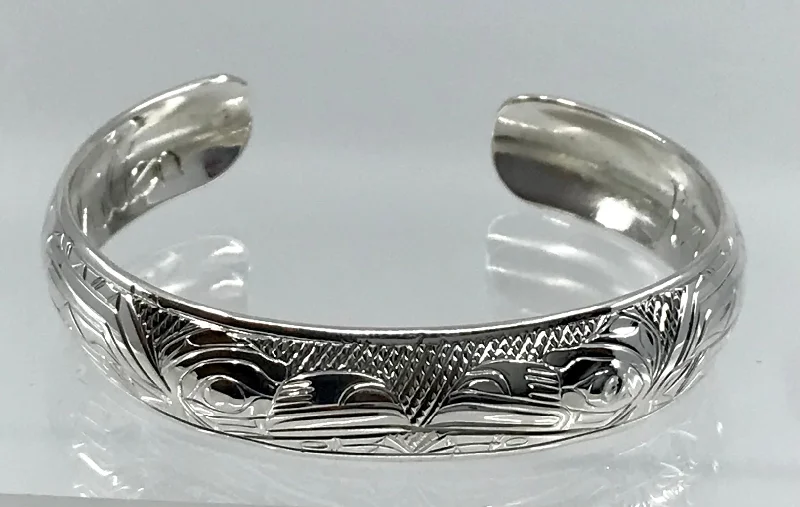 Rustic deco bangles-Levi Chilton Bracelets Silver 1/2"