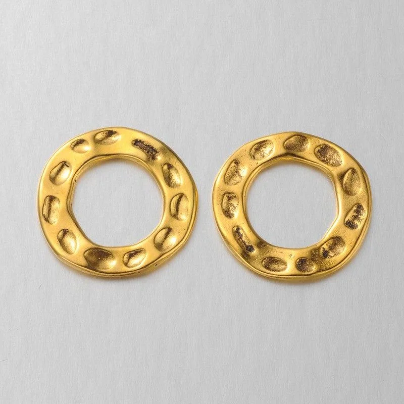 Bold cocktail rings-24mm, Tibetan Ring Connectors Antique Gold