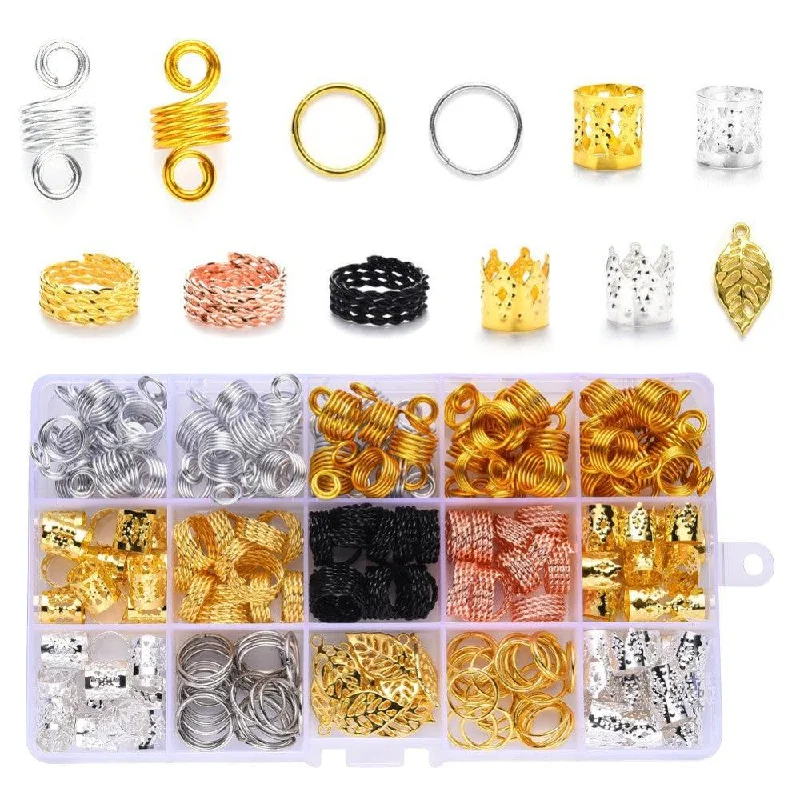 Small dot rings-DIY Hair Braid Accessories, Aluminum Beads, Hair Coil Cuffs, Jump Rings, Tibetan Alloy Pendants, Mixed Color