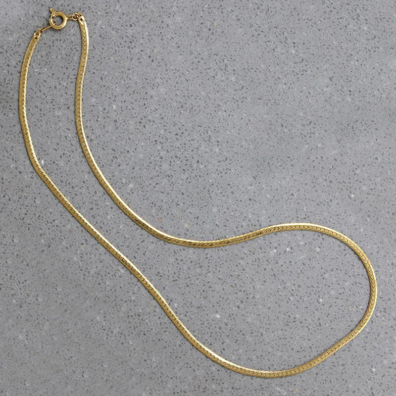 Small dot rings-Vintage Gold-Plated Herringbone Chain