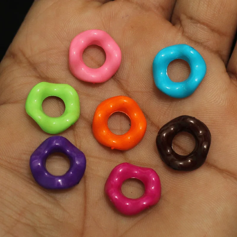 Stone pile rings-100 Pcs 15mm Assorted Acrylic Ring Beads