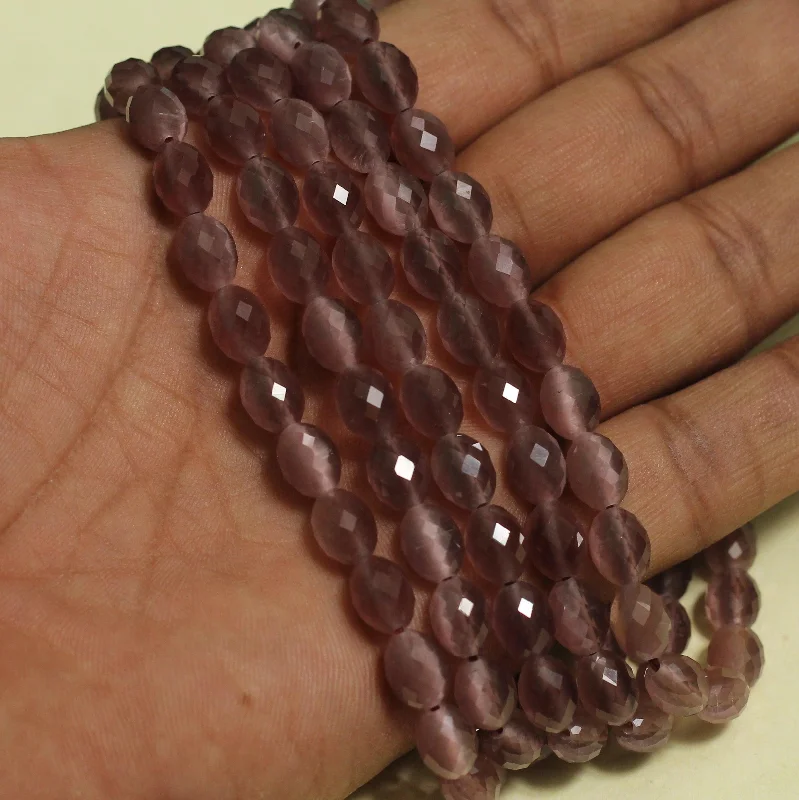 Flow shape rings-1 String 9x7mm Natural Gemstone Oval Micro Faceted Monalisa Beads