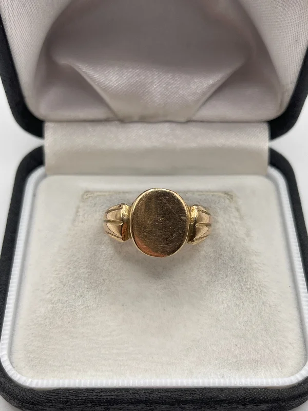 Full moon rings-Antique 9ct rose gold signet ring