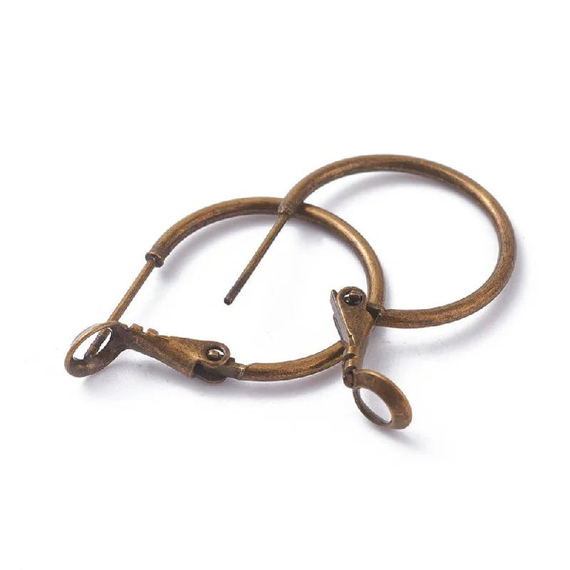 Reef knot rings-Brass Earring Hoop Antique Bronze, 20x1.5mm