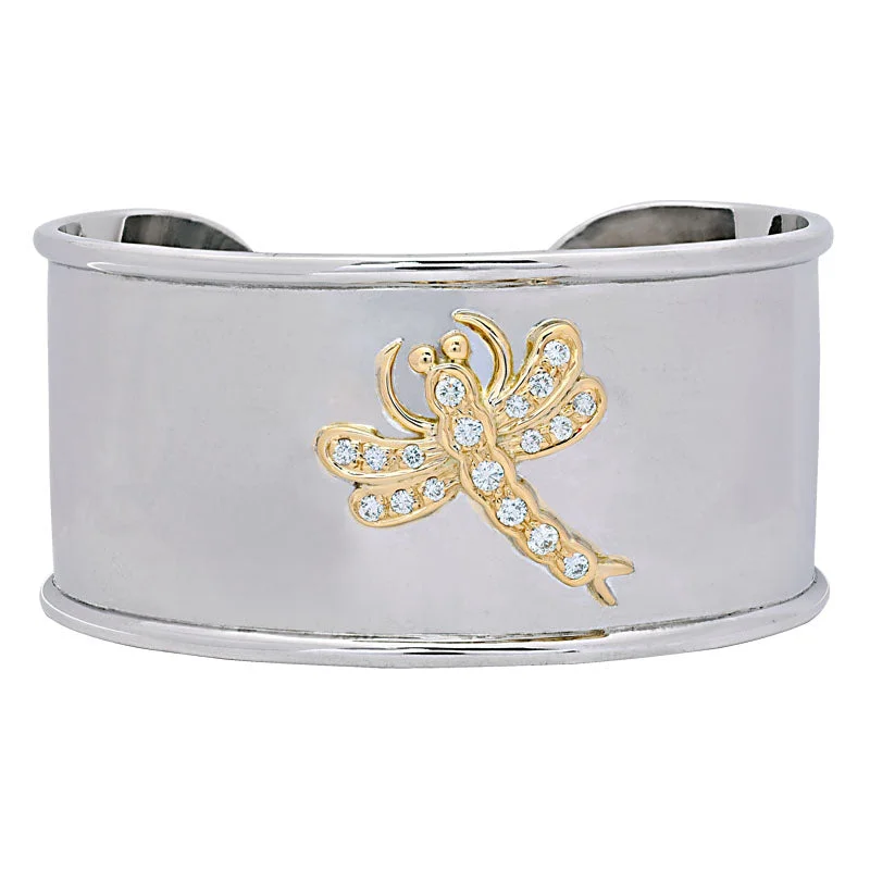 Rustic deco bangles-Cuff Bangle- Diamond