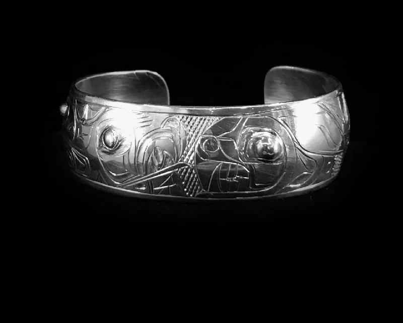 Bold geometric bangles-Gene Chilton Bracelets Silver 3/4"