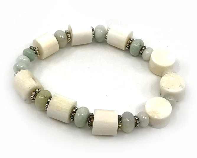 Edwardian style bangles-Bracelet- Batt; Ivory & Beads, Various Colors