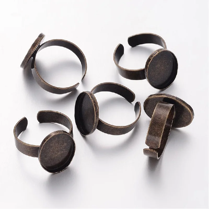 Solid stone rings-18x13mm Cuff Brass Ring Components Antique Bronze