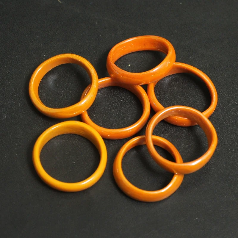 Light enamel rings-50 Pcs, Assorted Orange Glass Finger Rings