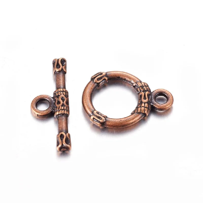 Clear star rings-Tibetan Ring Toggle Clasps Red Copper