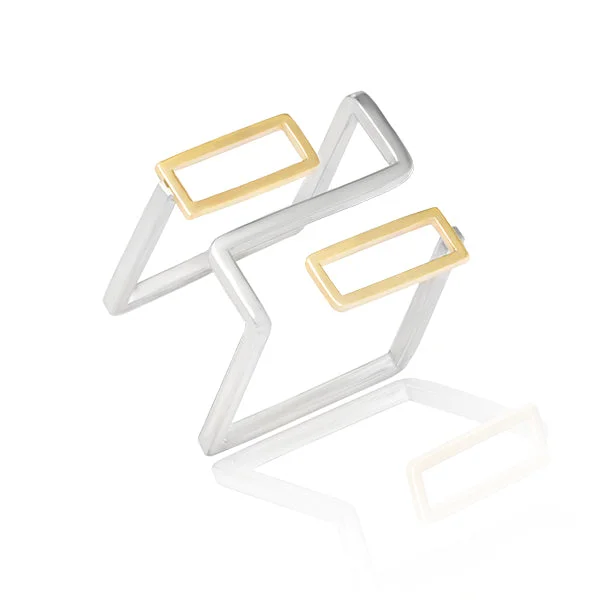 Square shape rings-Creating Things by Andrea Rojas Córdoba - One Line Ring