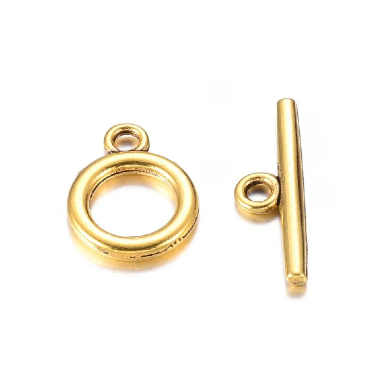 Bright eternity rings-Alloy Ring Toggle Clasps