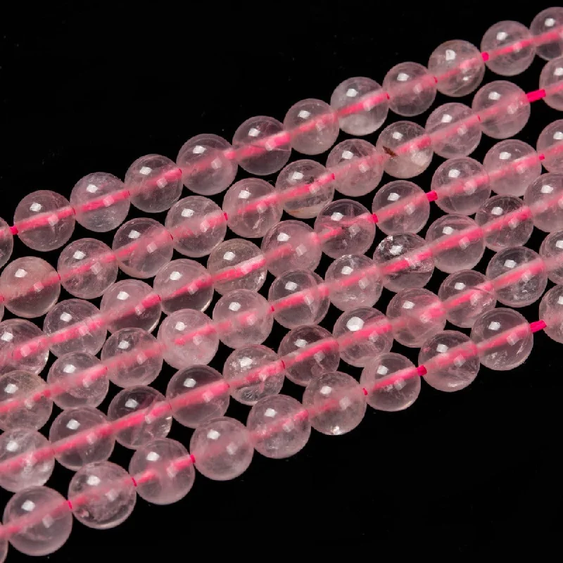 Solid geometric rings-8mm, Natural Rose Quartz Beads String Round