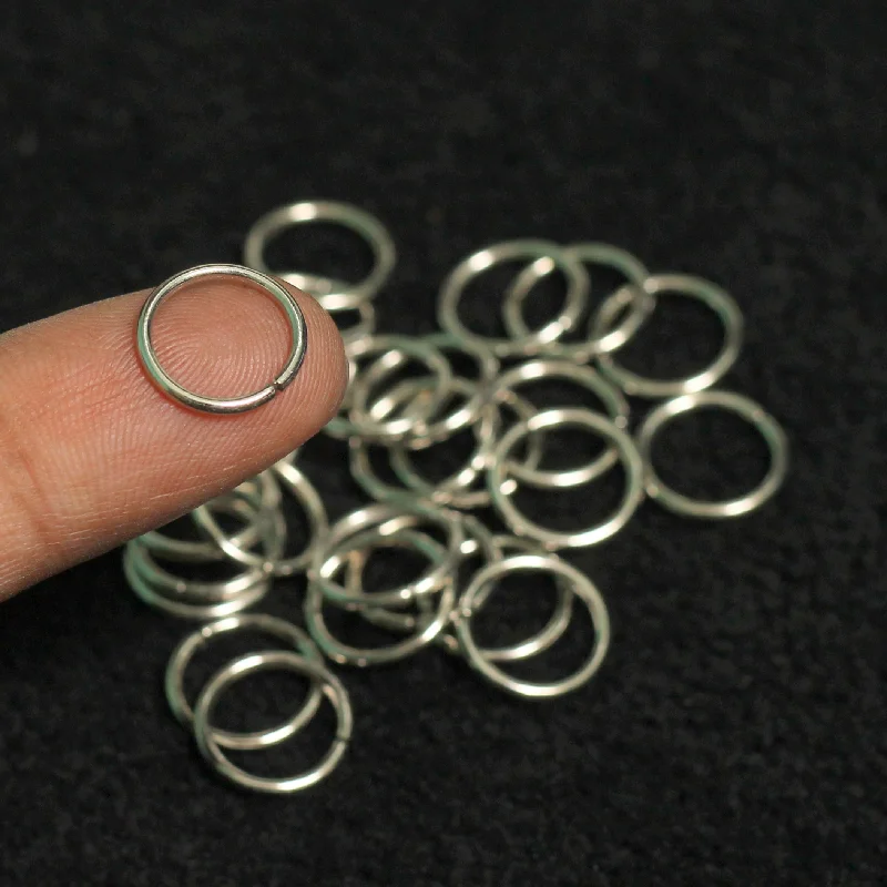 Sleek shank rings-12mm, Brass Jump Rings Silver