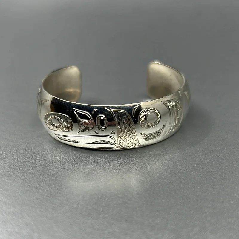 Pure crystal bangles-Bracelet - N.Galanin; Silver, "Eagle-Salmon", 3/4"