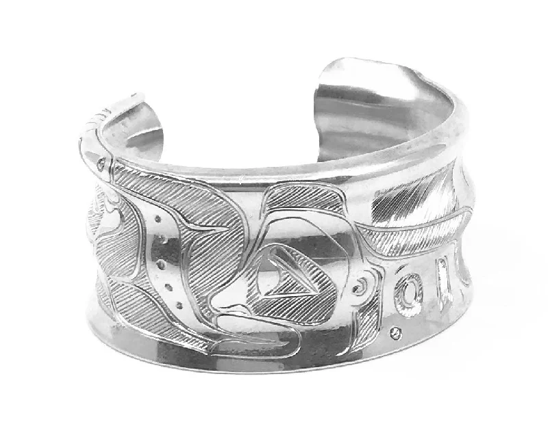 Small wing bangles-Bracelet- N. Galanin, Silver, "Spirit Transformation", 1"