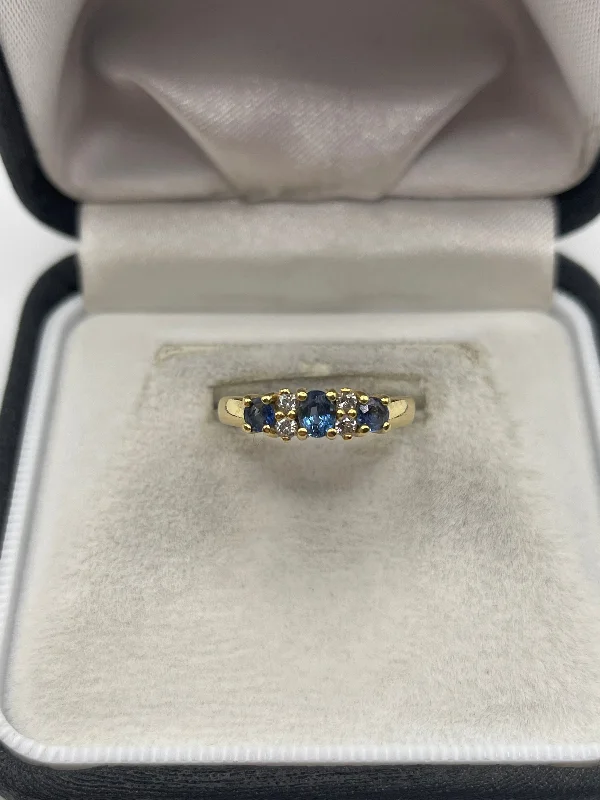 Small pearl rings-18ct gold sapphire and diamond ring