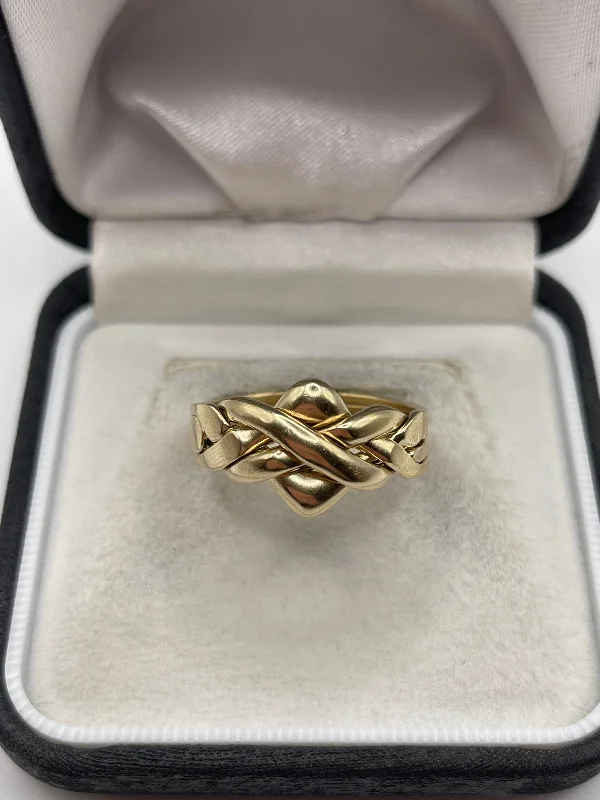 Twisted cord rings-9ct gold puzzle ring