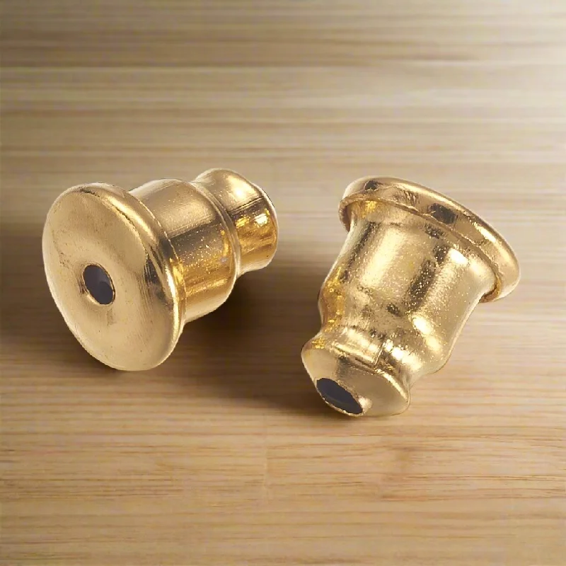 Bamboo style rings-Brass Bullet Earring Backs 5mm