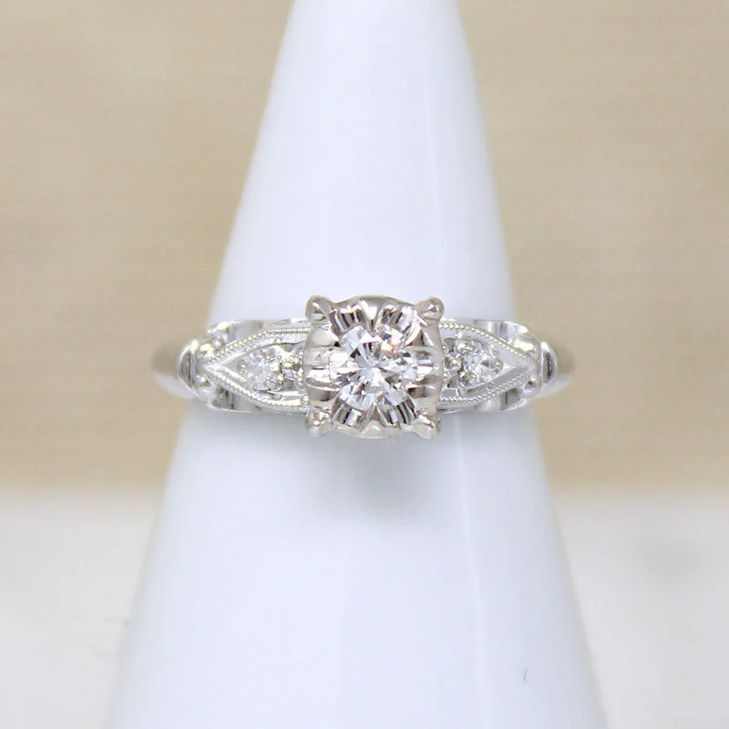 Chiseled letter rings-Darling Details New Old Stock Diamond Ring