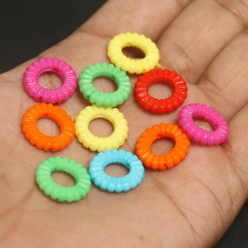 Pink quartz rings-16x3mm Ring Acrylic Beads