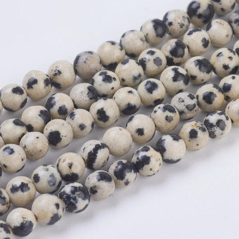 Flex open rings-4mm, Natural Dalmation Jasper Beads String Round