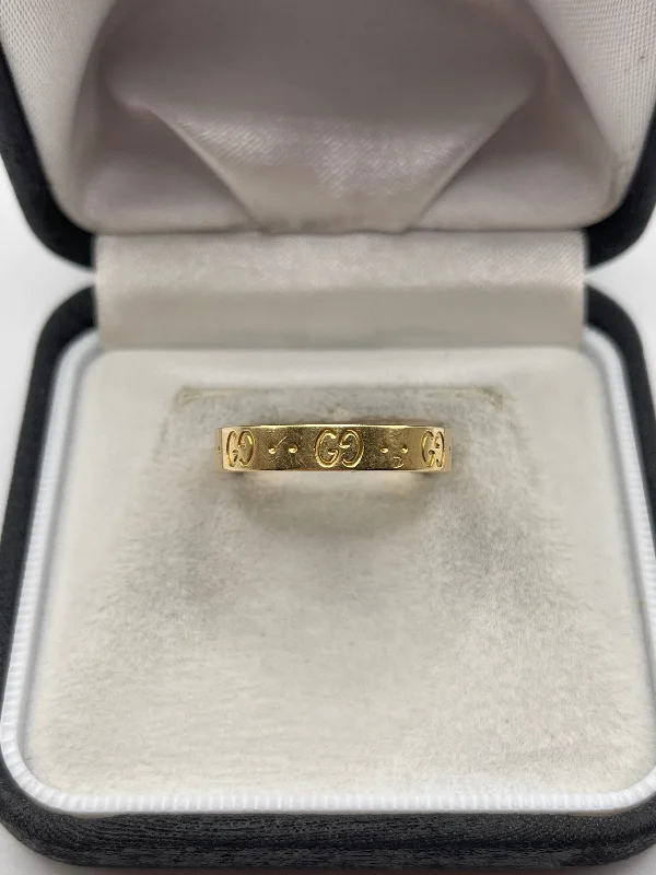 Solid stone rings-Gucci 18ct gold icon ring