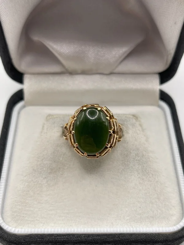 Small stack rings-9ct gold jade ring