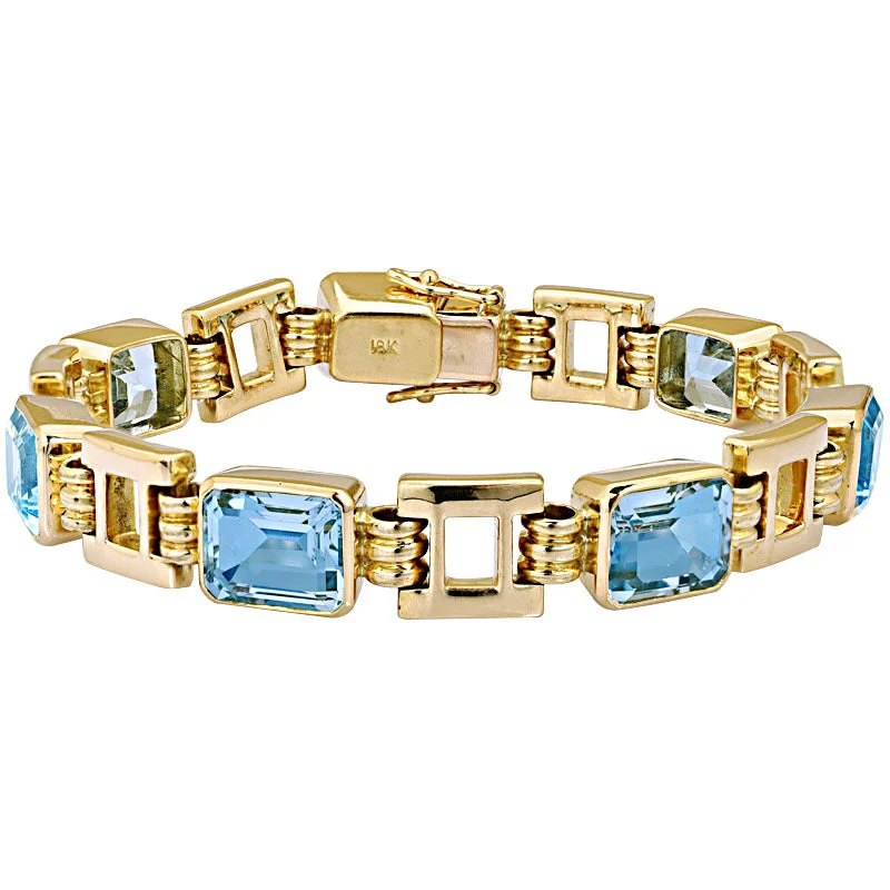 Multi-bead bangles-Bracelet-Blue Topaz