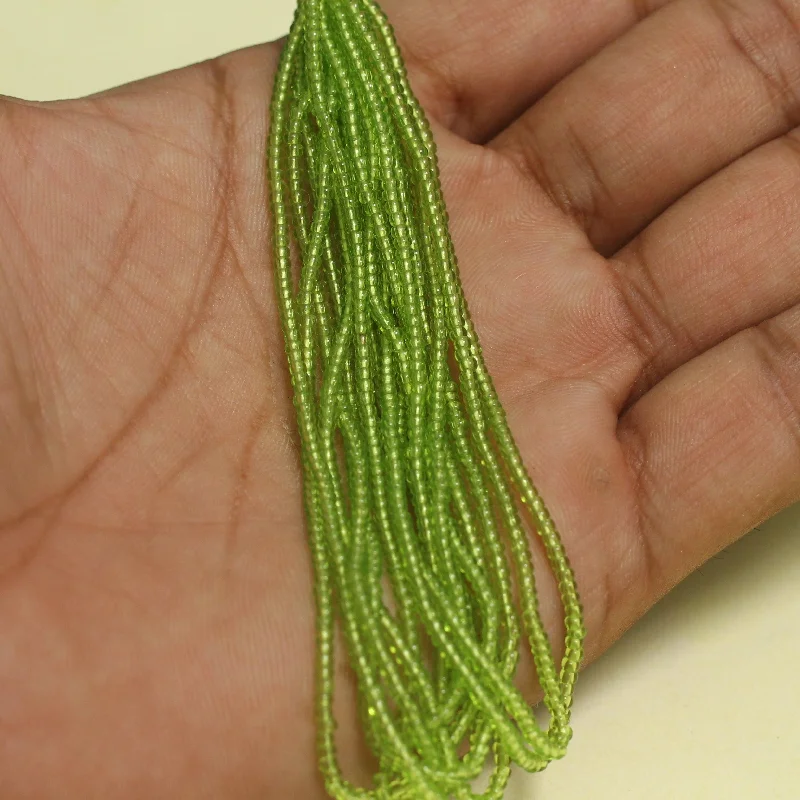 High shine rings-5 Bunch of Preciosa Seed Bead Strings Trans Green