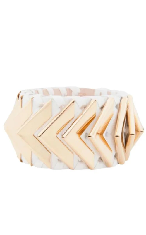 Pure star bangles-Greta White Napa Leather Bracelet