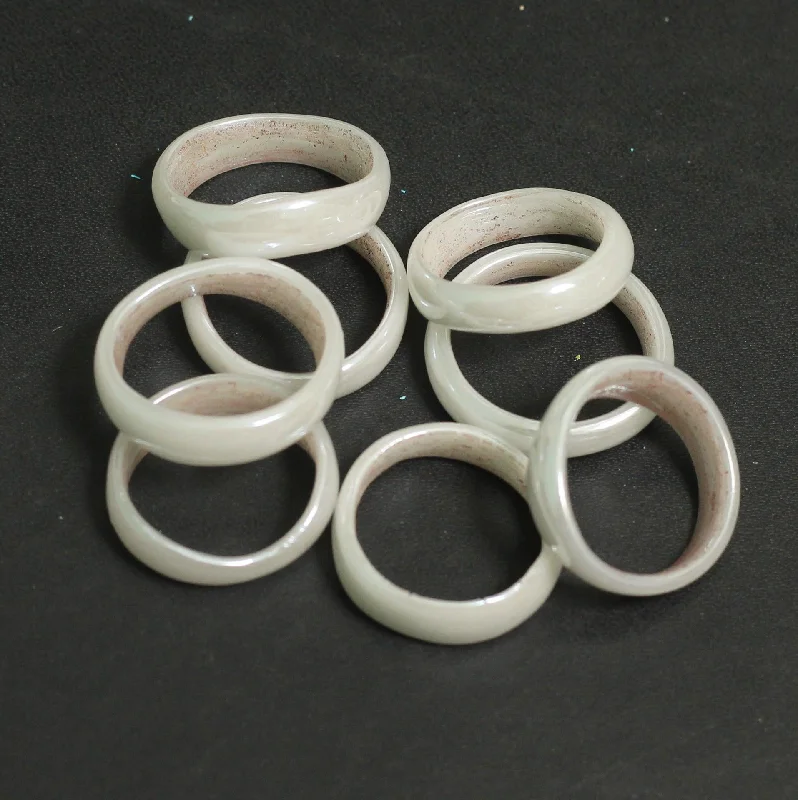 Edwardian style rings-50 Pcs, Assorted White Glass Finger Rings