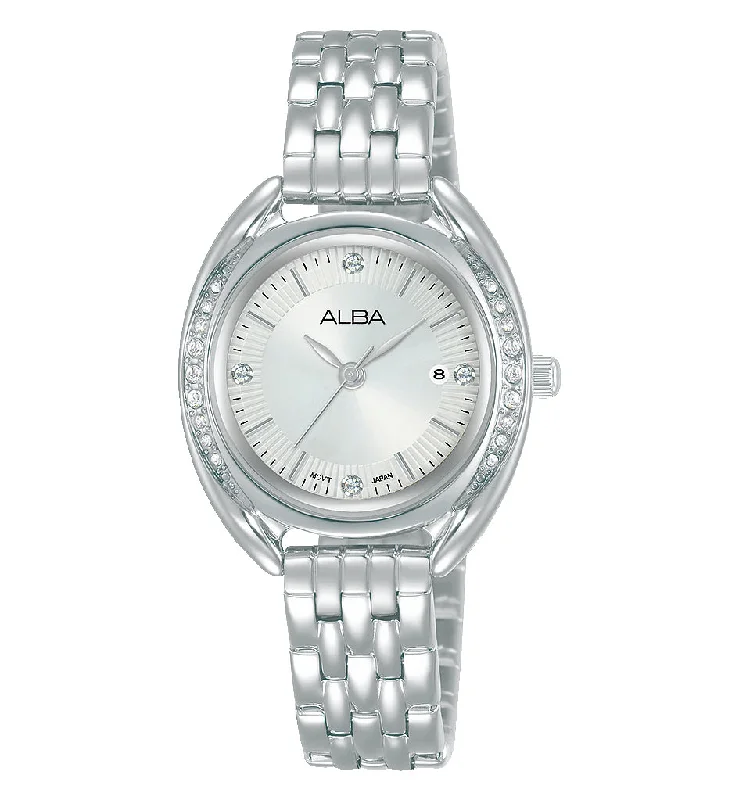 Pearl face watches-Alba Fashion Ladies Dress Analogue AH7Y93X1